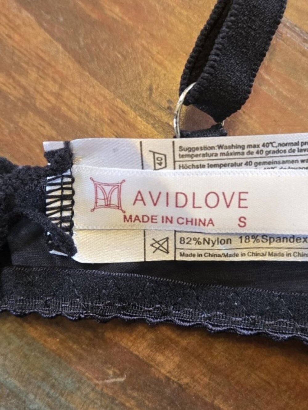 Black Satin Lace Unlined Underwire Bra Small Petite 26.5” Band NWT A B C - Picture 6 of 7